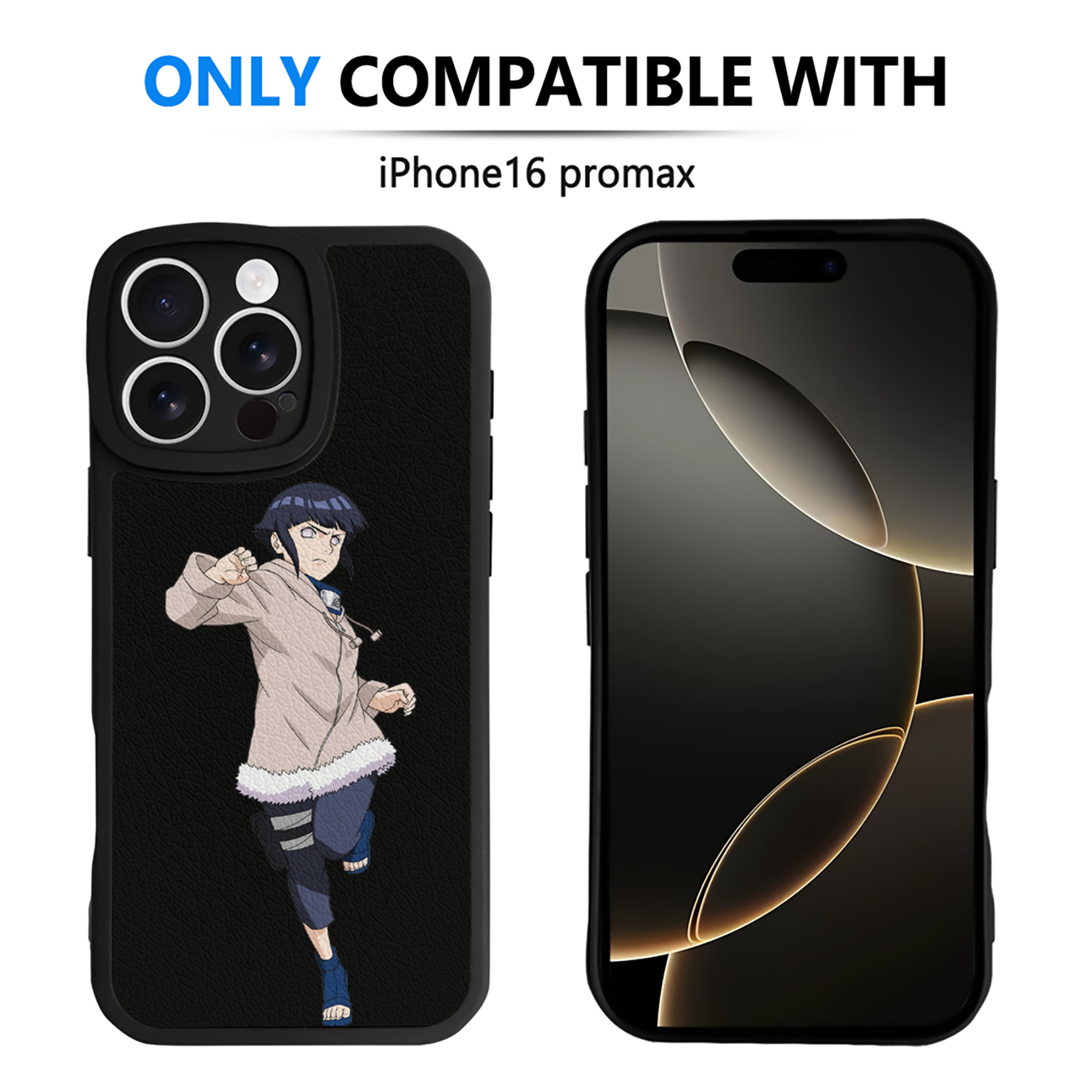 （画像用） NARUTO -ナルト- 日向ヒナタ Hyūga Hinata 【iPhone 16シリーズ対応】シリコンスマホケース（レザー調） 材質：シリコン